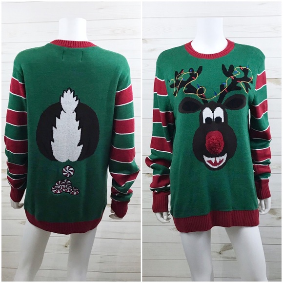 Ugly Christmas Sweater Creepy Pooping 